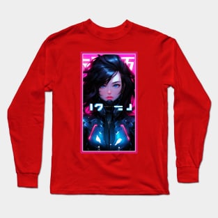 Anime Race Girl | Quality 3D Anime Artwork | Pink Red Black Blue Chibi Manga Anime Art Long Sleeve T-Shirt